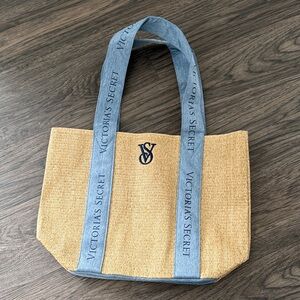 Victoria's Secret Beige and Denim Tote